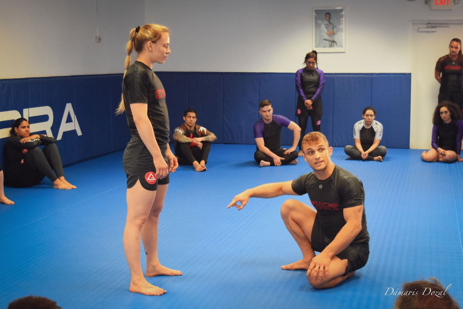 Instructor leading a Brazilian Jiu-Jitsu fundamentals class